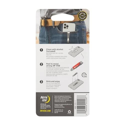 Nite Ize HipClip Mountable Clip for Phones, Silver | Attaches to Pockets, Waistbands, and Bags thumbnail 6