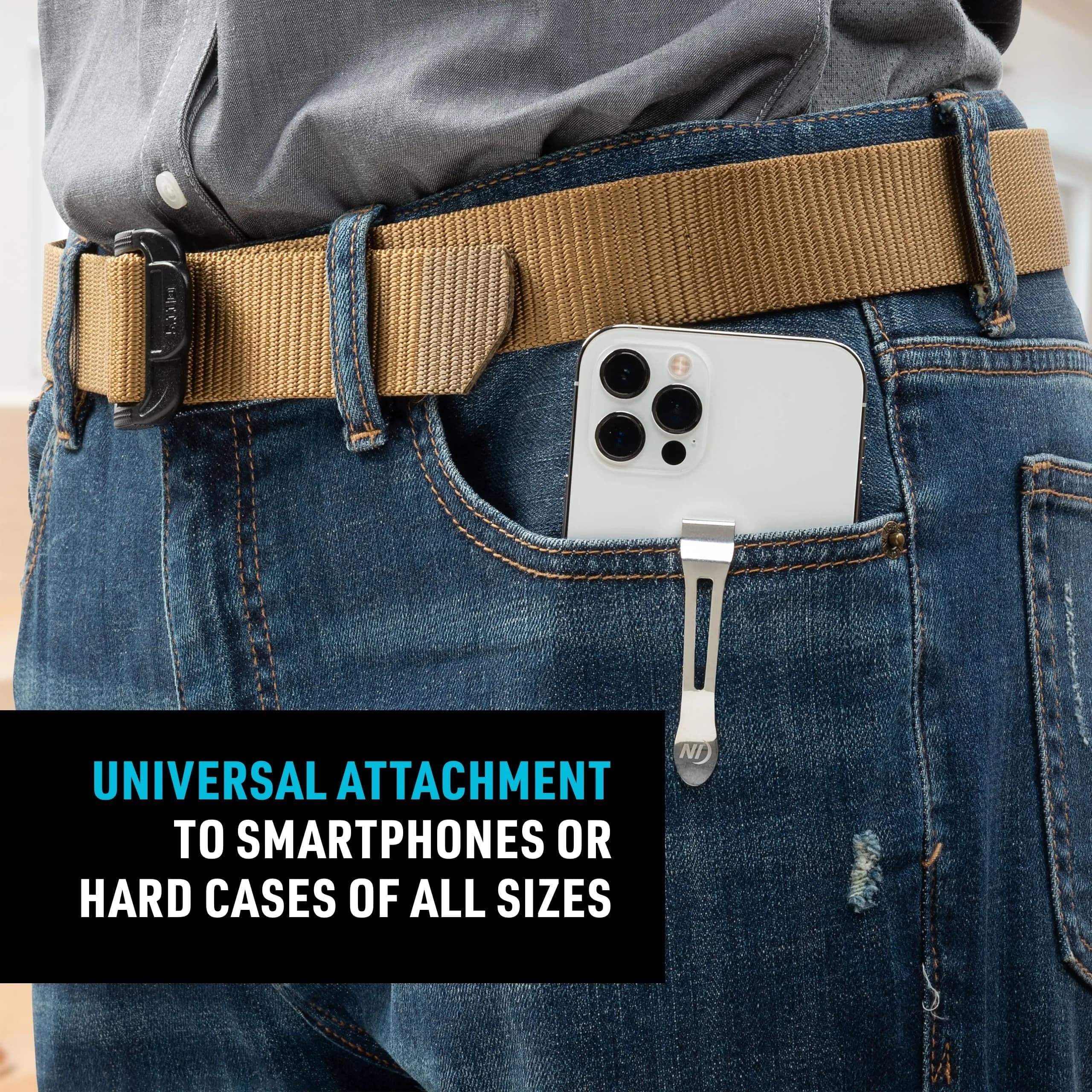 Nite Ize HipClip Mountable Clip for Phones, Silver | Attaches to Pockets, Waistbands, and Bags - view 3
