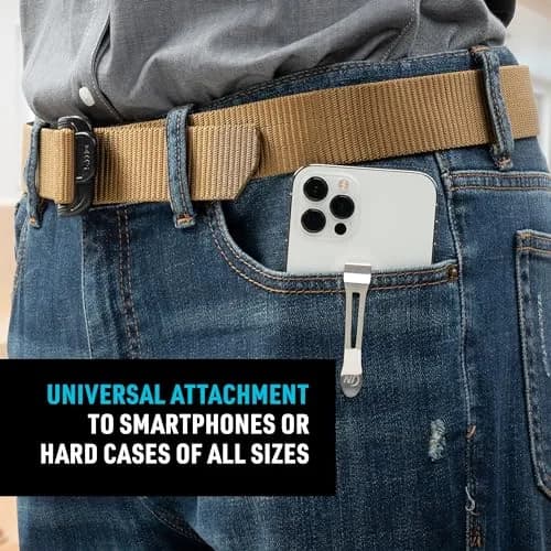 Nite Ize HipClip Mountable Clip for Phones, Silver | Attaches to Pockets, Waistbands, and Bags thumbnail 3