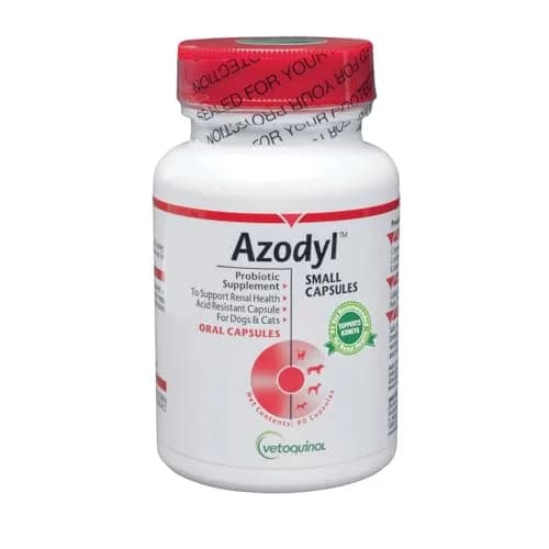 Vetoquinol Azodyl Probiotic Supplement 90 Count Capsules | Essential Kidney Support for Dogs & Cats thumbnail 1
