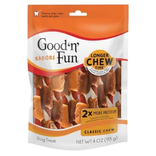 Good 'n' Fun Triple Flavor Kabobs Dog Treats 113g (4 oz) | Long-Lasting Protein Chews for All Dog Breeds thumbnail 1