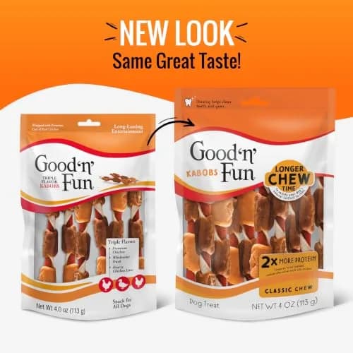 Good 'n' Fun Triple Flavor Kabobs Dog Treats 113g (4 oz) | Long-Lasting Protein Chews for All Dog Breeds thumbnail 3