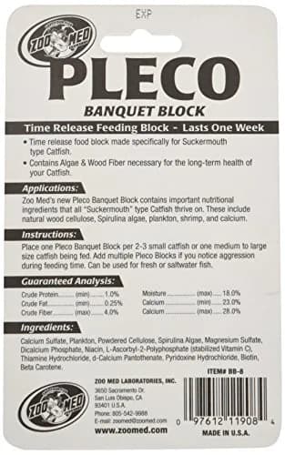 Zoo Med Pleco Banquet Block 0.45 oz (12.8g) | Vacation Feeder for Catfish & Bottom Feeders thumbnail 2