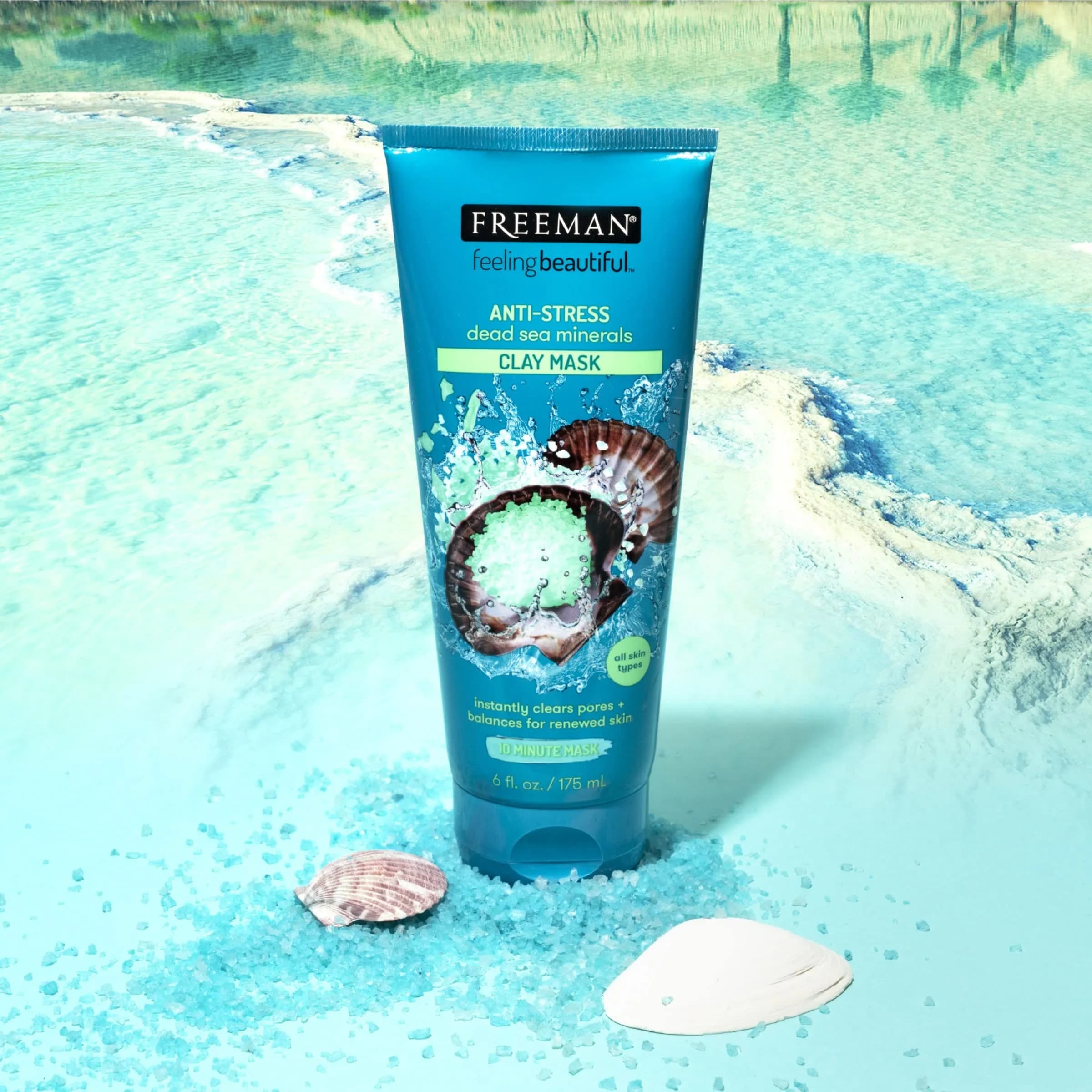 Freeman Anti-Stress Clay Mask with Dead Sea Minerals, Lavender & Sea Salt 175ml (6 fl. oz.) | Balances & Calms Skin - view 6