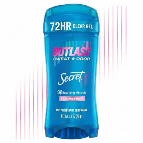 Secret Outlast Antiperspirant Deodorant for Women, Clear Gel 72hr Protection, 79ml (2.6 oz) | PH Balancing Minerals thumbnail 1