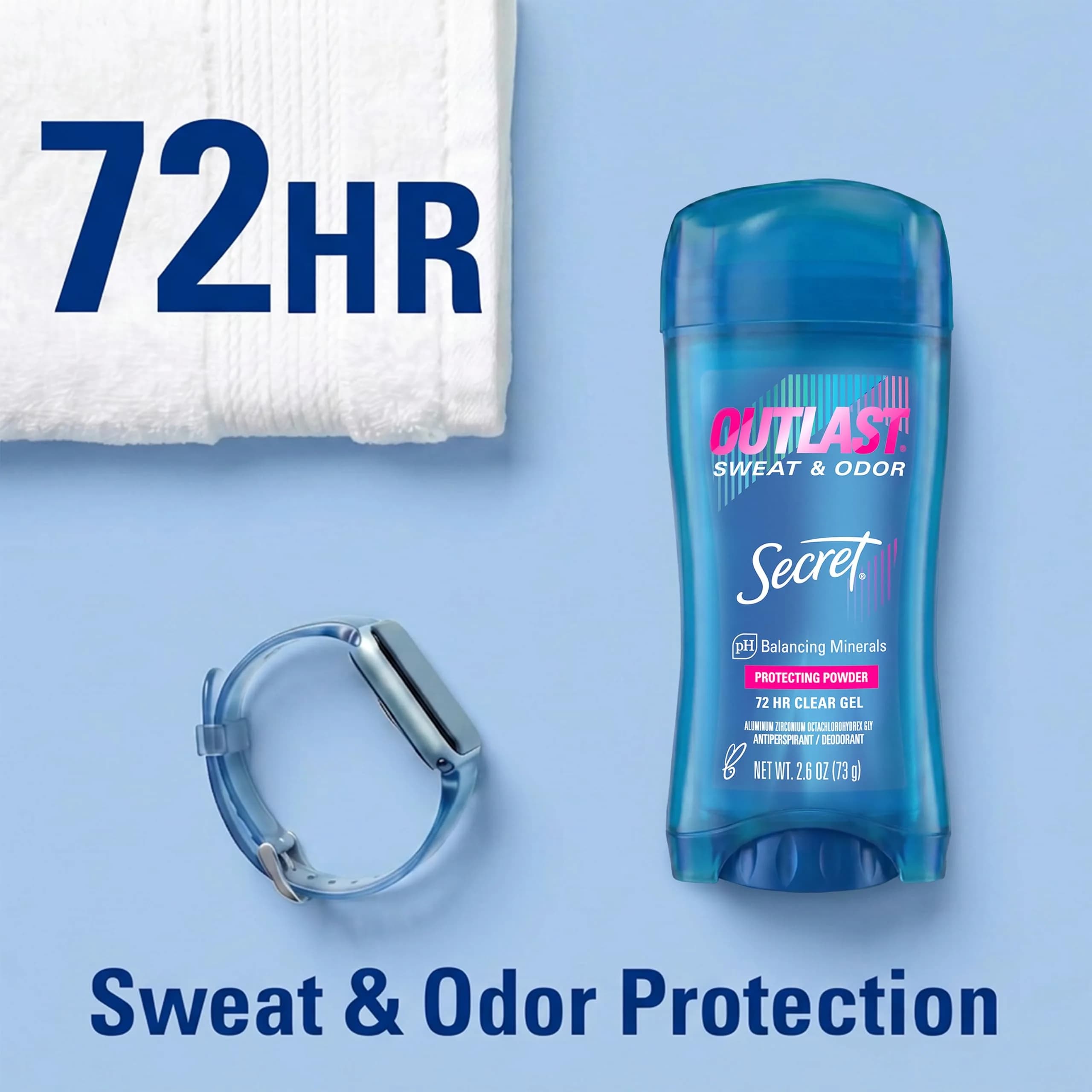 Secret Outlast Antiperspirant Deodorant for Women, Clear Gel 72hr Protection, 79ml (2.6 oz) | PH Balancing Minerals - view 4
