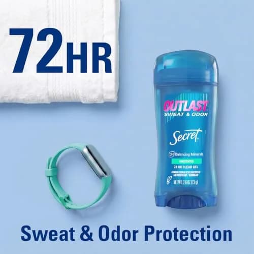 Secret Outlast Antiperspirant Deodorant for Women, Clear Gel 72hr Protection 79ml (2.6 oz) | PETA-Certified Cruelty-Free thumbnail 4