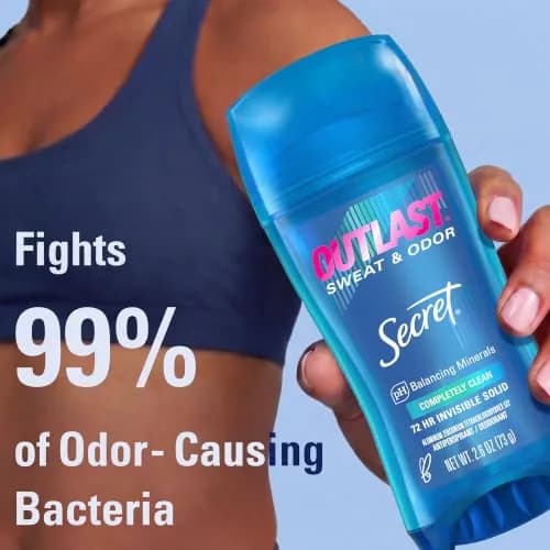 Secret Outlast Antiperspirant Deodorant for Women, 72hr Sweat & Odor Protection, Invisible Solid 77g (2.6 oz) | PH Balancing Minerals thumbnail 3