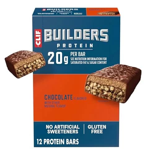 CLIF BUILDERS Protein Bars Chocolate Flavor 2.4 oz (68 g) | 20g Plant Based Protein Post-Workout thumbnail 1