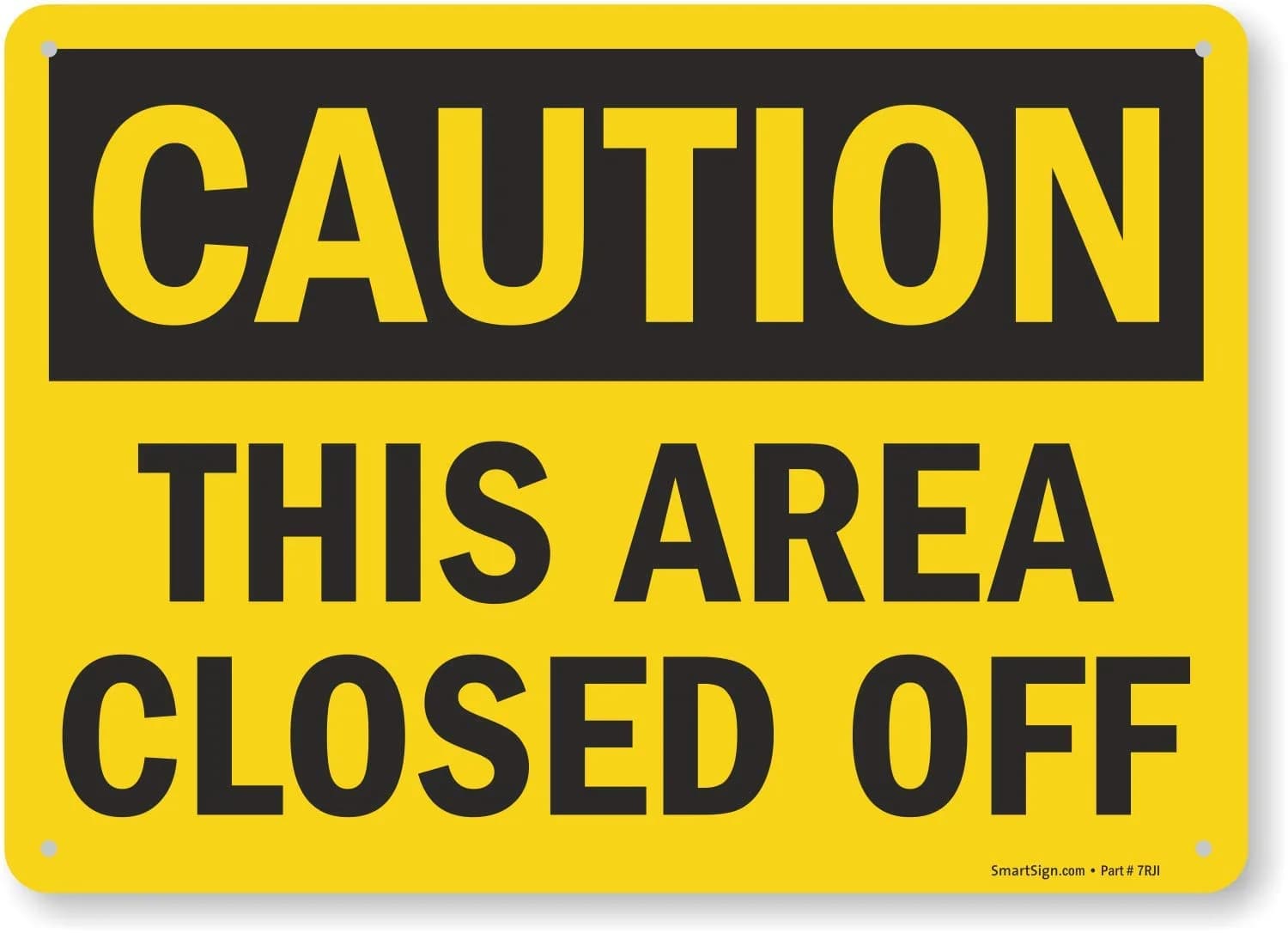 SmartSign Caution Sign 10" x 14" Aluminum Black on Yellow | Durable Outdoor Safety Sign - main product image