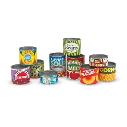 Melissa & Doug Let's Play House, 10 Grocery Cans with Removable Lids | Pretend Play Food for Kids 3+ thumbnail 1