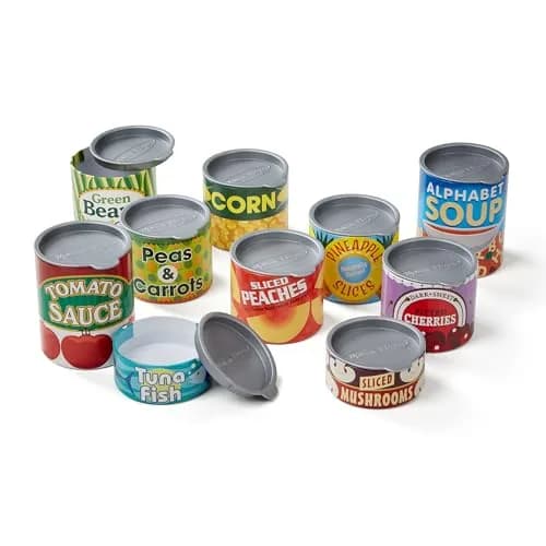 Melissa & Doug Let's Play House, 10 Grocery Cans with Removable Lids | Pretend Play Food for Kids 3+ thumbnail 5