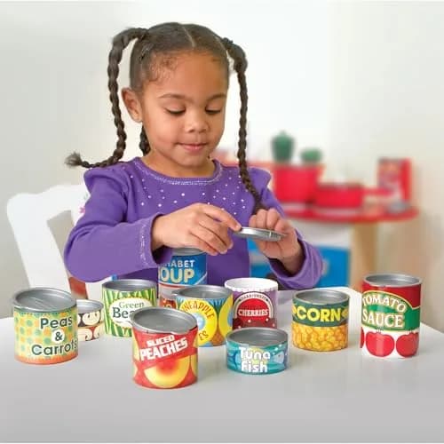 Melissa & Doug Let's Play House, 10 Grocery Cans with Removable Lids | Pretend Play Food for Kids 3+ thumbnail 2