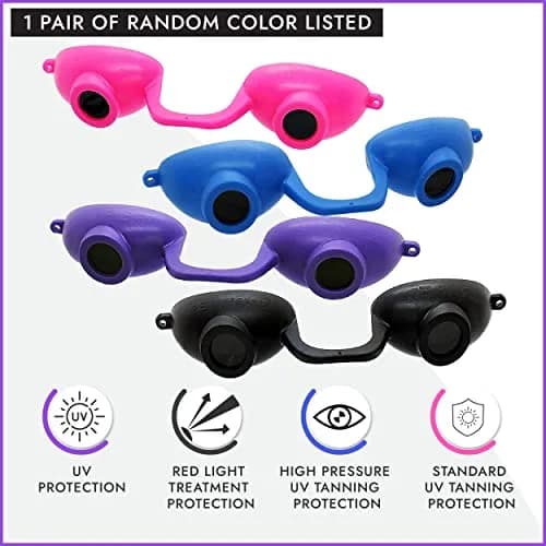 Super Sunnies Flexible UV Eye Tanning Goggles w/Strap, 1 Count | Protects Eyes from UV & Red Light thumbnail 2