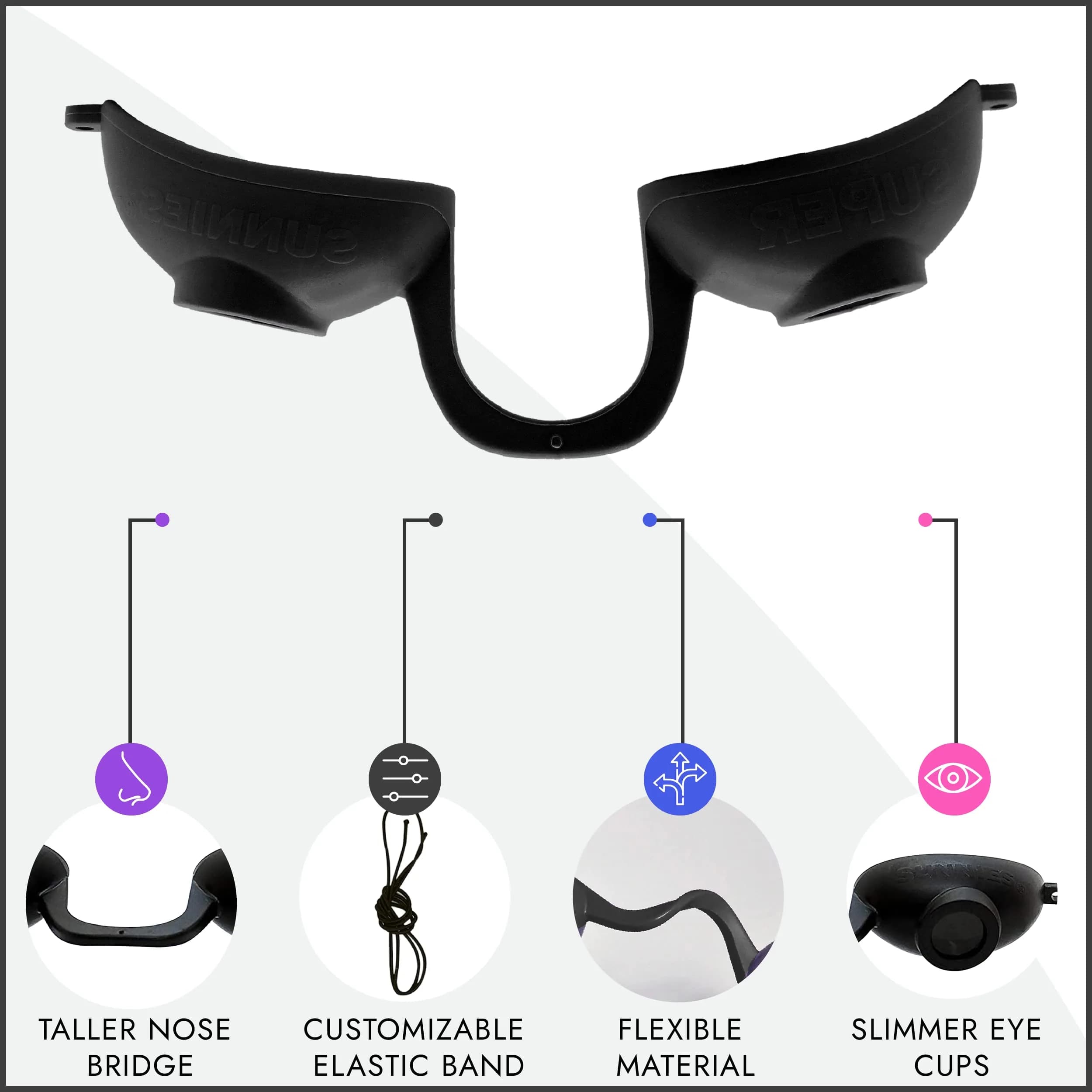 Super Sunnies Flexible UV Eye Tanning Goggles w/Strap, 1 Count | Protects Eyes from UV & Red Light - view 3
