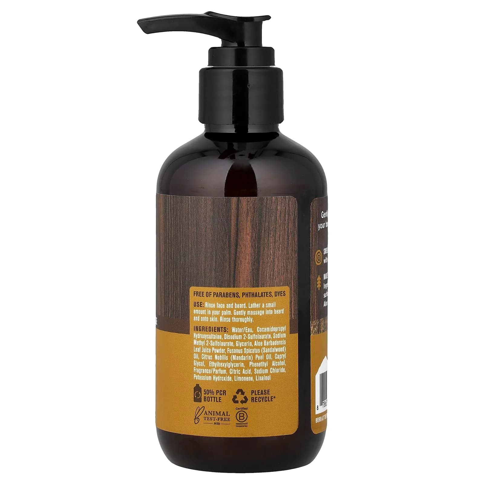 Every Man Jack Beard + Face Wash Sandalwood 200ml (6.7 Fl Oz) | Naturally Derived Cleanser for Men - view 2