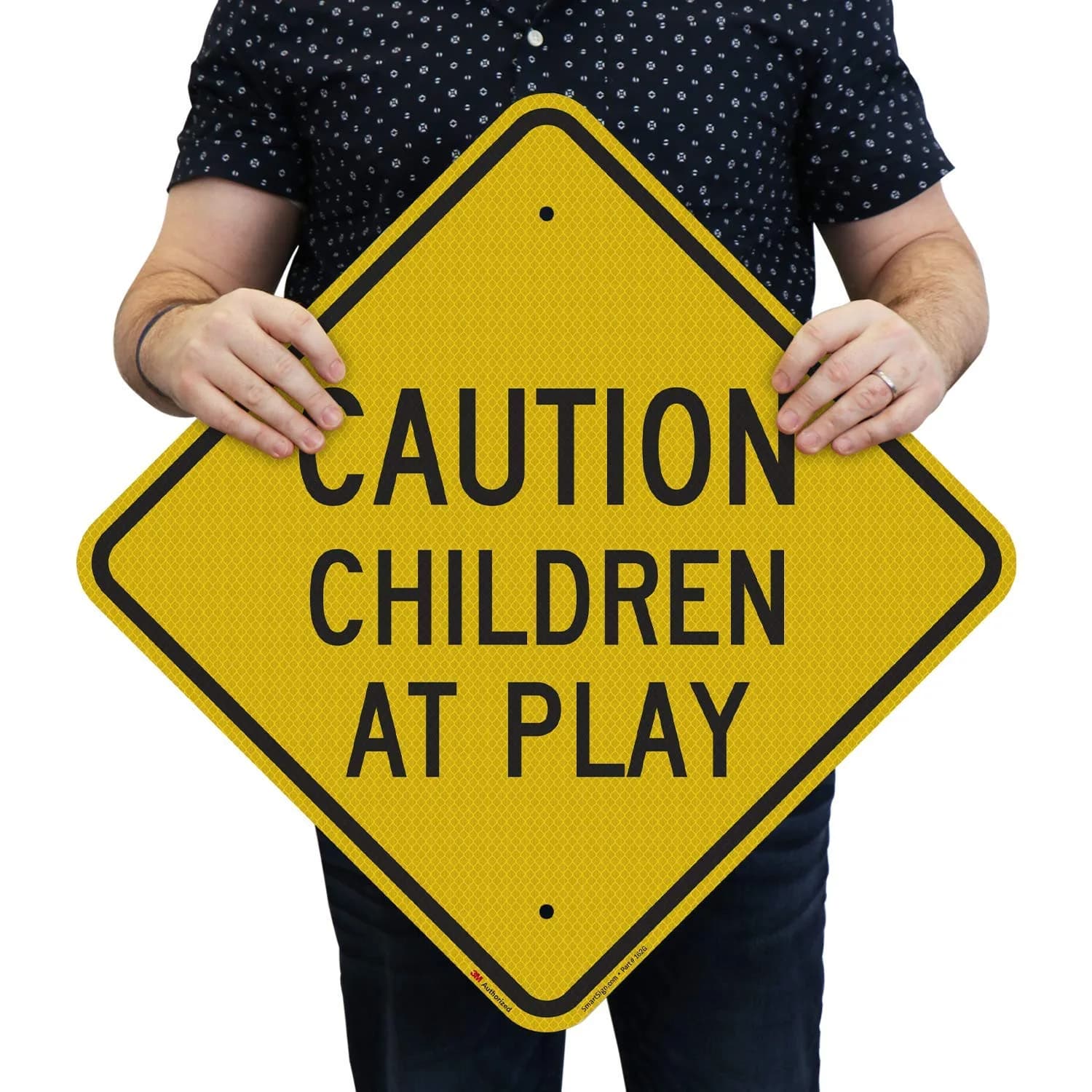 SmartSign Caution - Children At Play Sign 18" x 18" | 3M High Intensity Grade Reflective Aluminum - main product image