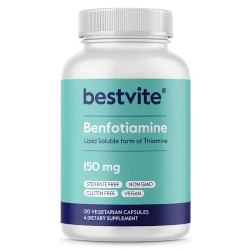 BESTVITE Benfotiamine 150mg Veg Caps | No Stearates, Vegan, 120 Count thumbnail 1