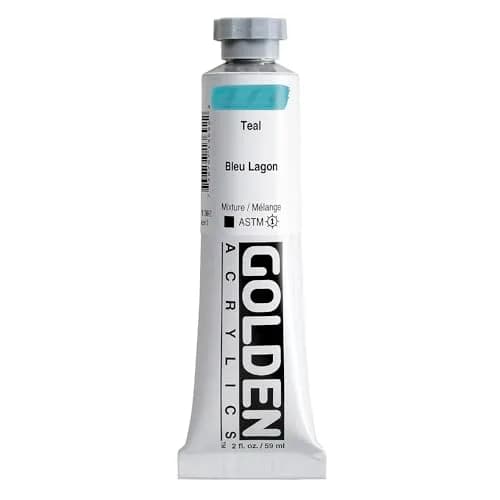 Golden Heavy Body Acrylic Paint 2oz-Teal | Thick, Smooth, Water & UV Resistant thumbnail 1