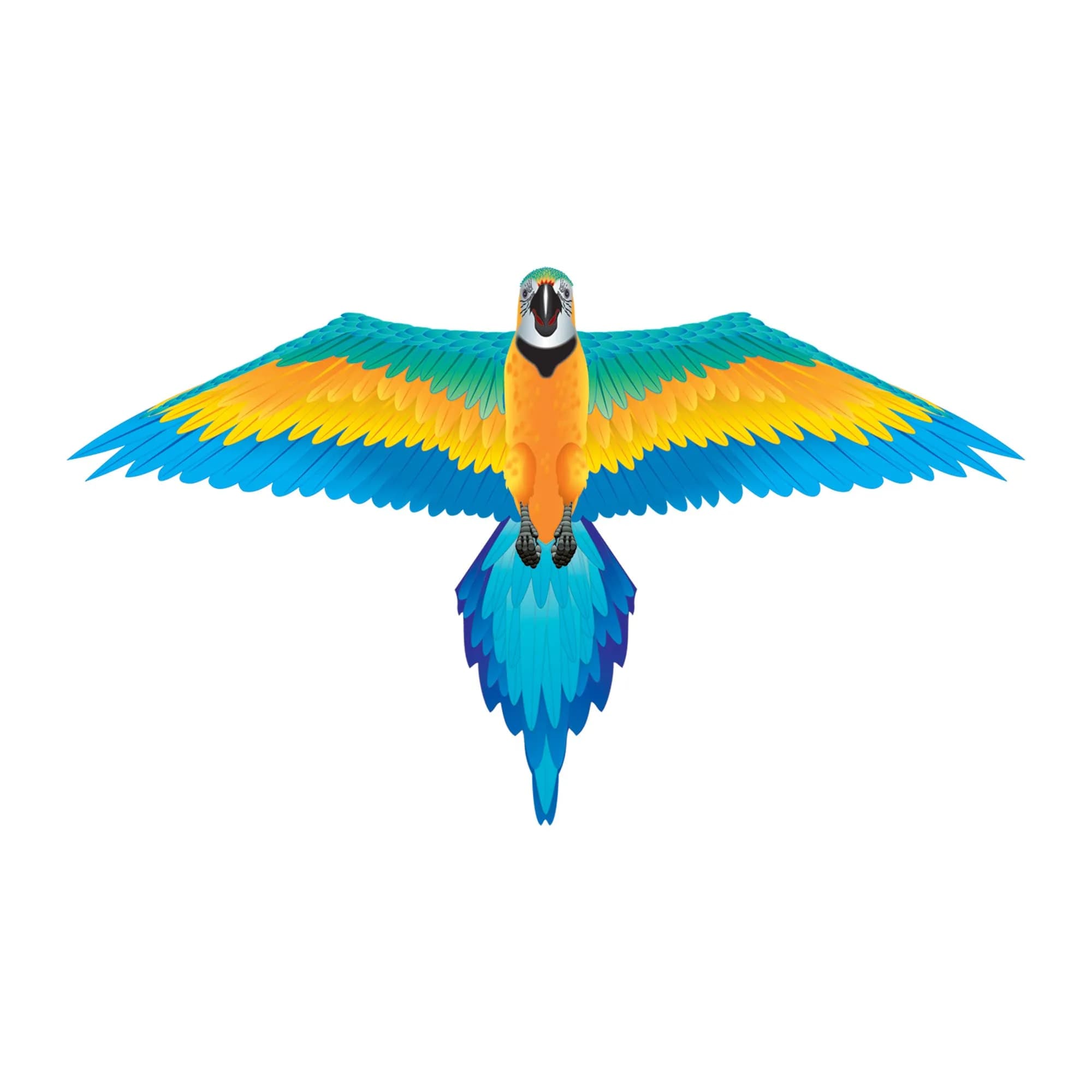 WindNSun Rainforest Nylon Kite, Macaw, 60 Inches Wide | Durable Fiberglass & Ripstop Nylon