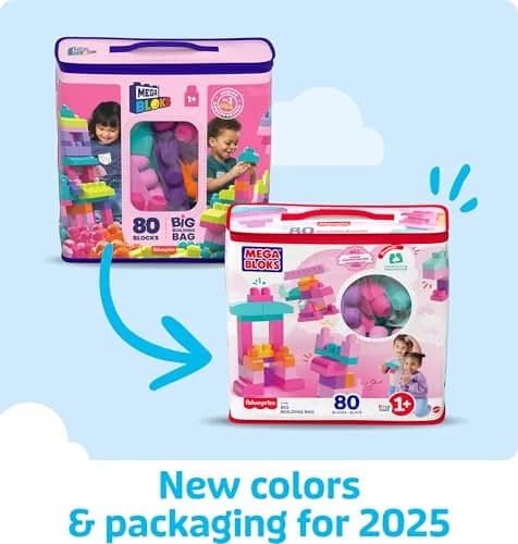 Mega Bloks First Builders Big Building Bag Toddler Toy Blocks Set, 80 Pieces, Pink | ASTM-Tested Educational Toy thumbnail 3