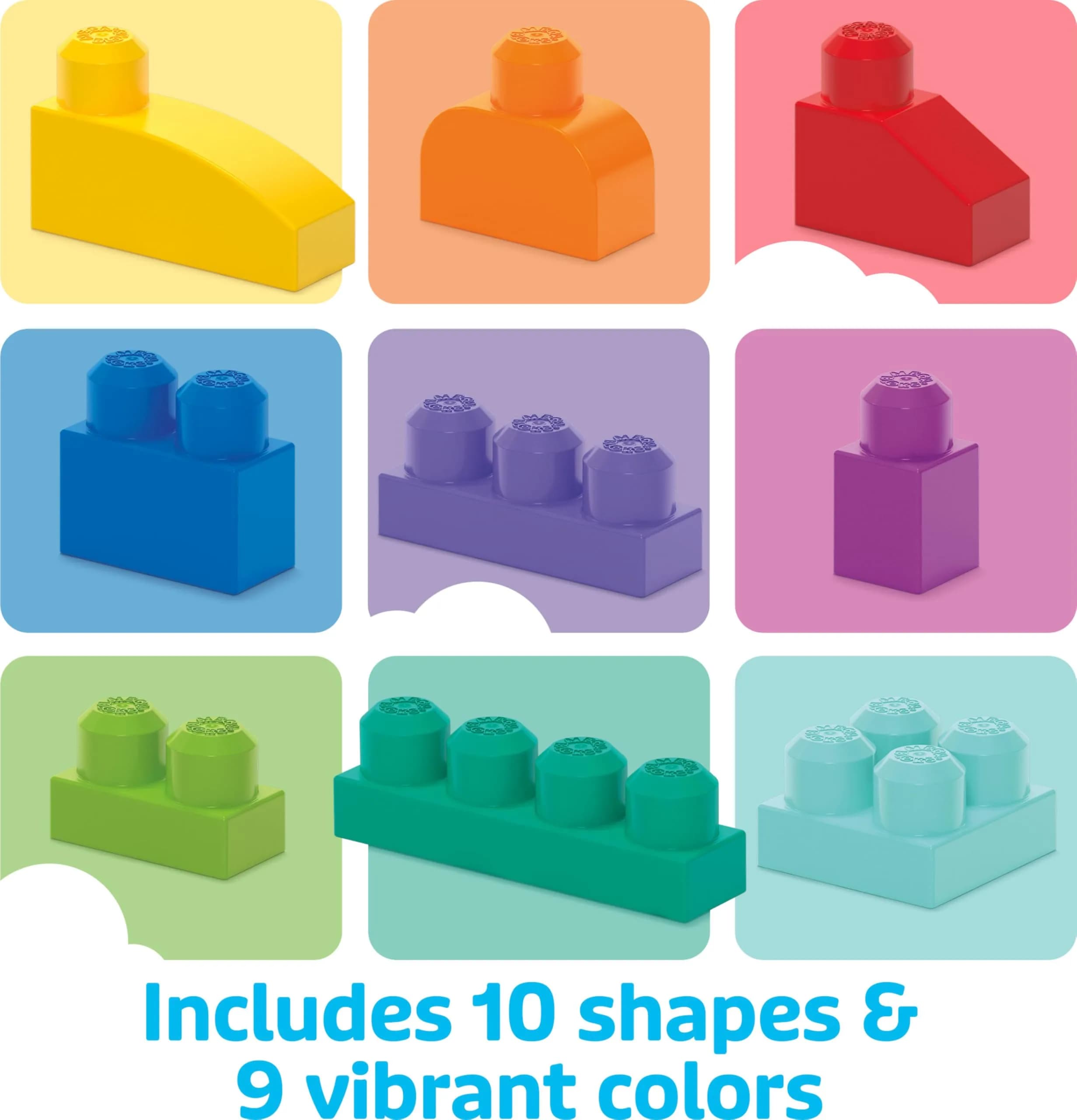 Mega Bloks First Builders Big Building Bag Toy Set, 80 Pieces, Blue | ASTM-Tested Non-Toxic Building Blocks - view 3