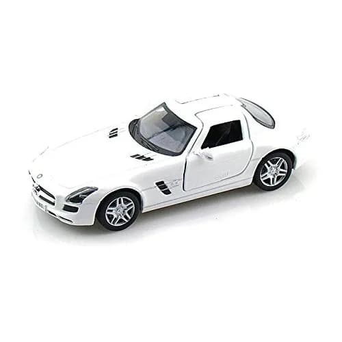 KiNSMART Mercedes-Benz SLS AMG 1:36 Scale Die Cast Metal Model Toy Car 13cm (5") | Authentic USA Import for Indian Kids — White