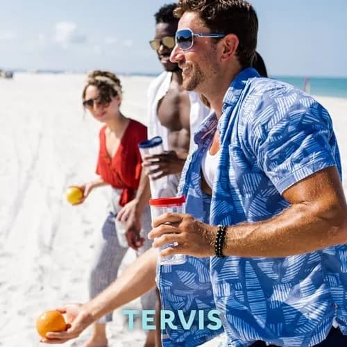 Tervis Made in USA Double Walled Beach House Retreat Collection Insulated Tumbler Cup Keeps Drinks Cold & Hot, 16oz 4pk thumbnail 9