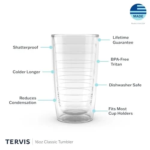 Tervis Made in USA Double Walled Beach House Retreat Collection Insulated Tumbler Cup Keeps Drinks Cold & Hot, 16oz 4pk thumbnail 3