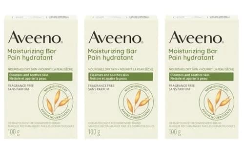 Aveeno Moisturizing Bar for Dry Skin 3.5oz Pack of 3 | Gentle, Fragrance-Free thumbnail 1
