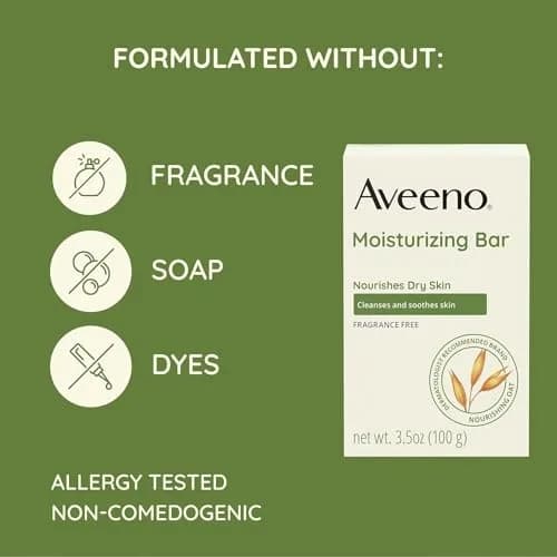 Aveeno Moisturizing Bar for Dry Skin 3.5oz Pack of 3 | Gentle, Fragrance-Free thumbnail 7