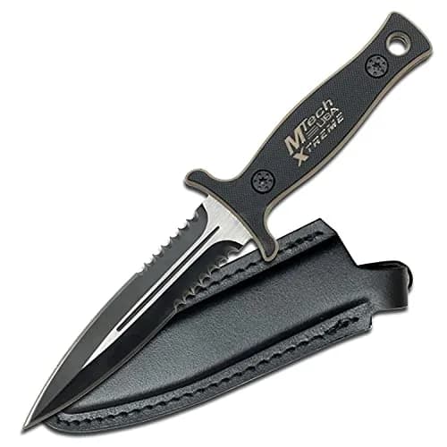 MTech USA Xtreme Fixed Blade Knife 9" | Partially Serrated, Full Tang, Tactical thumbnail 1