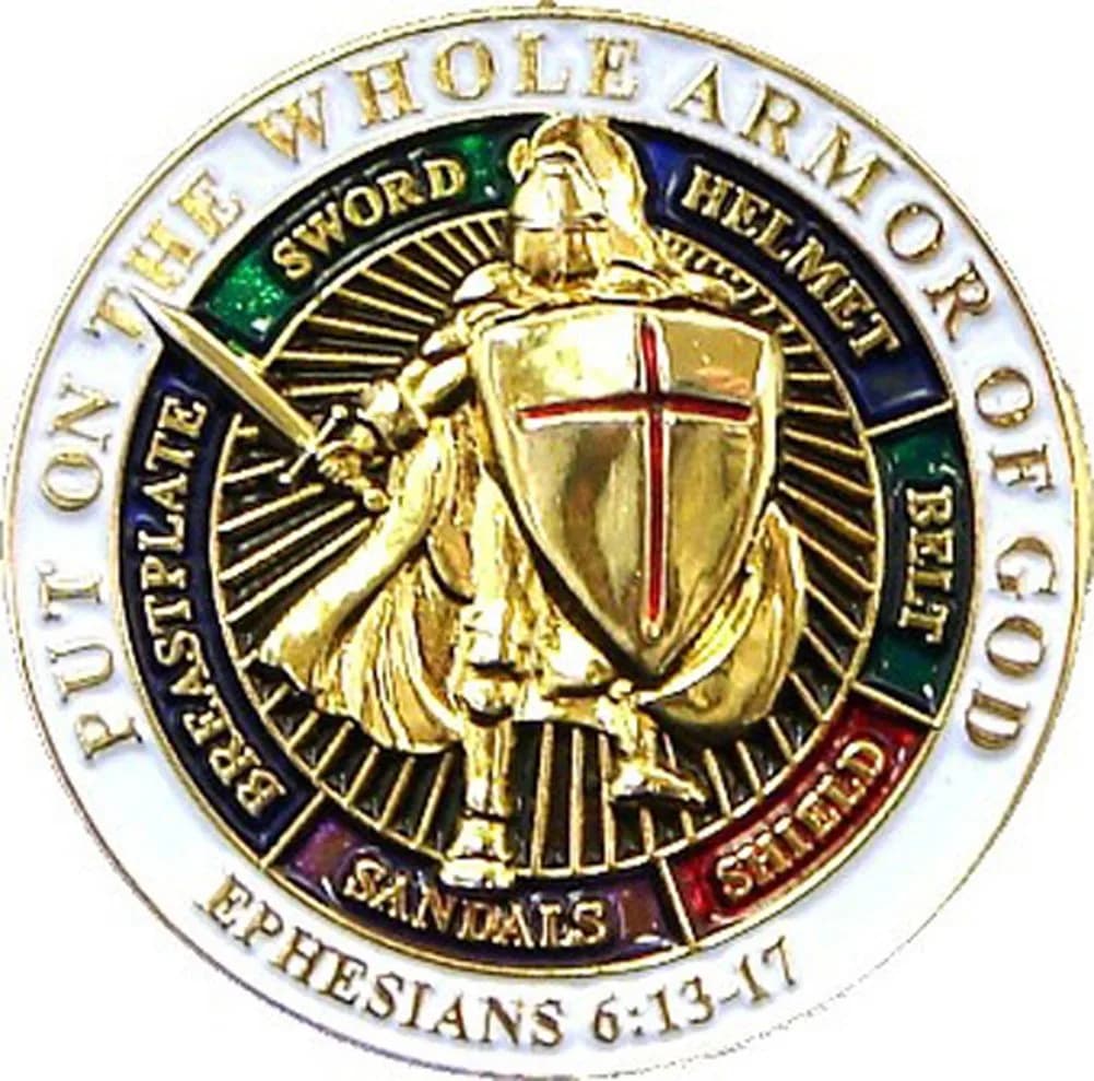 EAGLE CREST Put On The Whole Armor Of God 1" Lapel Pin | Religious Collectible for Men - main product image
