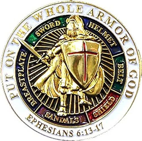 EAGLE CREST Put On The Whole Armor Of God 1" Lapel Pin | Religious Collectible for Men thumbnail 1