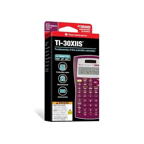Texas Instruments TI-30XIIS Scientific Calculator, Raspberry, 1 Pack | 2-Line Display, Solar & Battery Powered thumbnail 6
