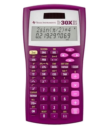 Texas Instruments TI-30XIIS Scientific Calculator, Raspberry, 1 Pack | 2-Line Display, Solar & Battery Powered thumbnail 1
