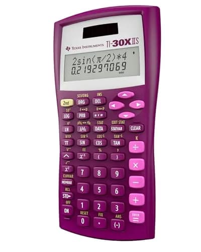 Texas Instruments TI-30XIIS Scientific Calculator, Raspberry, 1 Pack | 2-Line Display, Solar & Battery Powered thumbnail 7