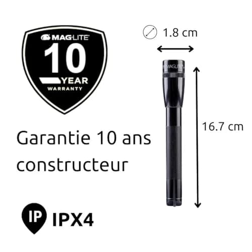 Maglite Mini PRO+ LED 2-Cell AA Flashlight with Holster, Black | 351 Lumens, 167.8mm (6.6 inches) thumbnail 7