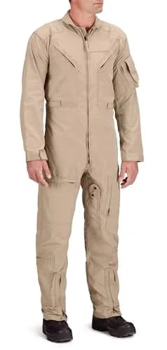 Propper Men's CWU 27/P Nomex Flight Suit, AF Tan, 36 Short | Flame-Resistant Military-Grade Coverall thumbnail 1