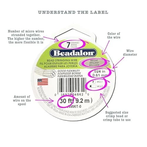 Beadalon 7-Strand Stainless Steel Beading Wire, 0.38 mm (0.015 in) - White | Durable & Flexible for Jewelry Making thumbnail 3