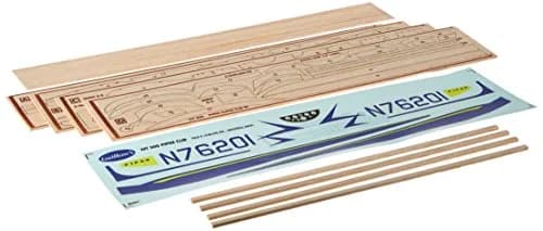 Guillow's Piper Super Cub 95 Laser Cut Model Kit Blue, Small | 61cm Wingspan, Rubber Power Motor Included thumbnail 2