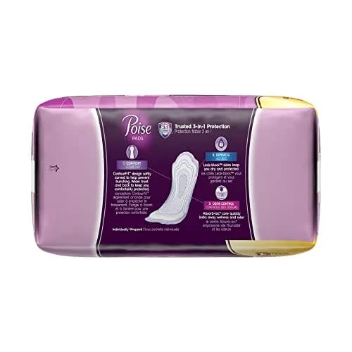 Poise Incontinence Pads Maximum Absorbency Long 156 Count (Pack of 4) | Trusted 3-in-1 Protection for Women thumbnail 5