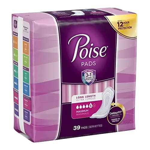 Poise Incontinence Pads Maximum Absorbency Long 156 Count (Pack of 4) | Trusted 3-in-1 Protection for Women thumbnail 3