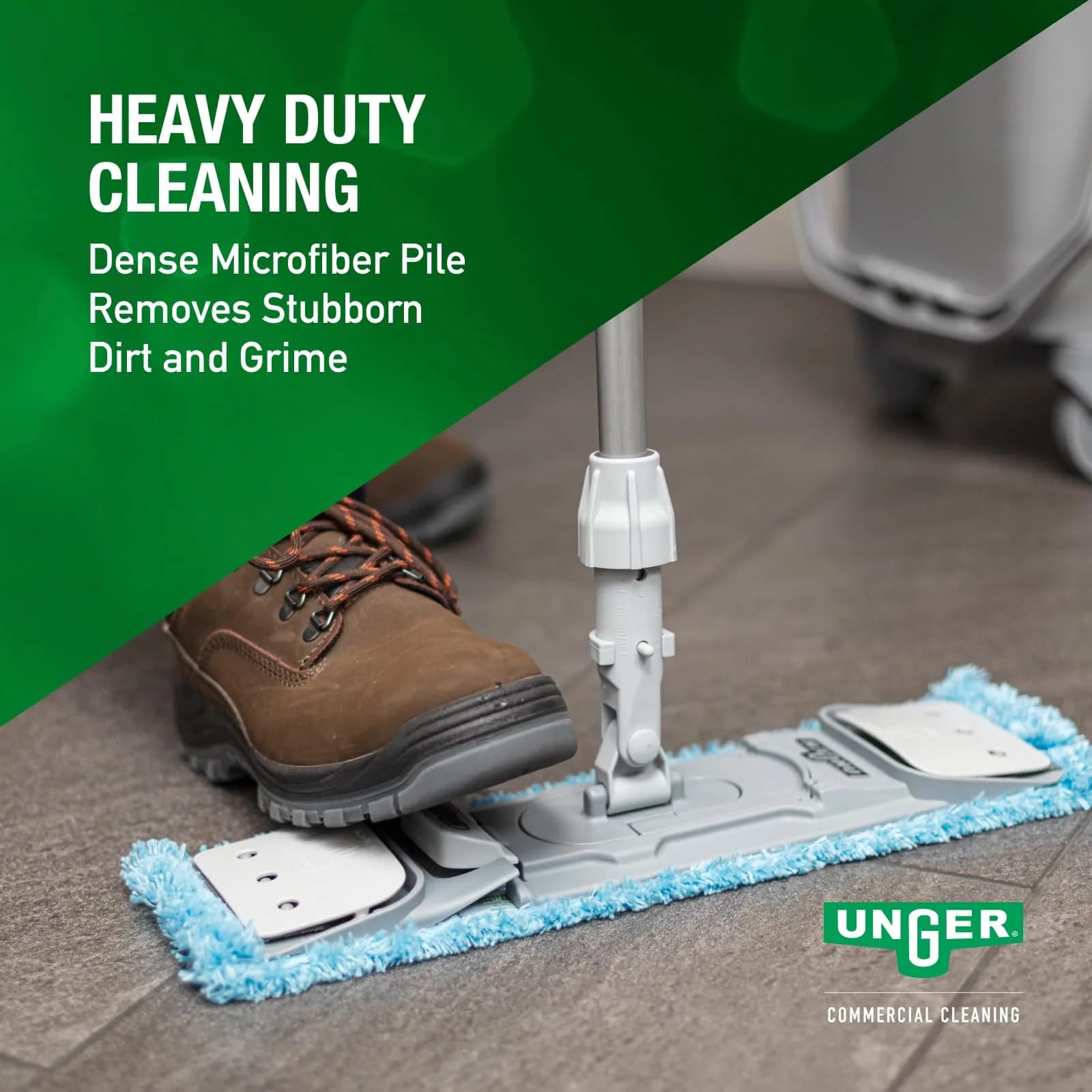 Unger SmartColor MicroMop 15.0 Blue 16" Microfiber Mop Pad | Heavy-Duty Cleaning for Grout Lines - view 5