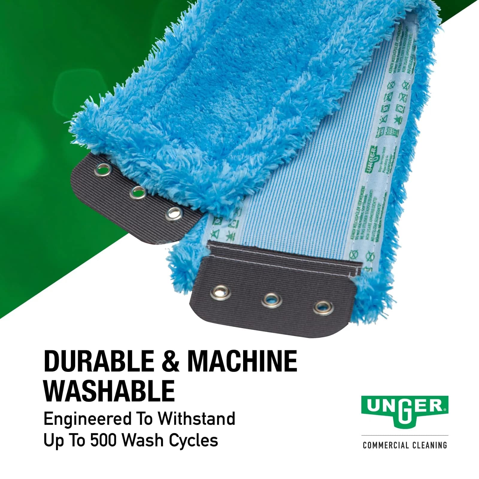Unger SmartColor MicroMop 15.0 Blue 16" Microfiber Mop Pad | Heavy-Duty Cleaning for Grout Lines - view 4