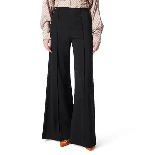 DEE OCLEPPO Womens Dee High Rise Pull On Pin Tuck Pant Black | Elegant Wide Leg Style for Women thumbnail 1