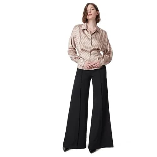 DEE OCLEPPO Womens Dee High Rise Pull On Pin Tuck Pant Black | Elegant Wide Leg Style for Women thumbnail 2