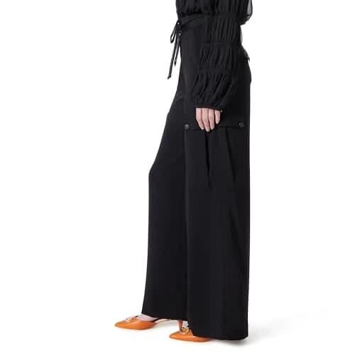 DEE OCLEPPO Khloe Wide Leg Cargo Dress Pant 76cm (30in) | High Rise, Wide Leg, Black thumbnail 2