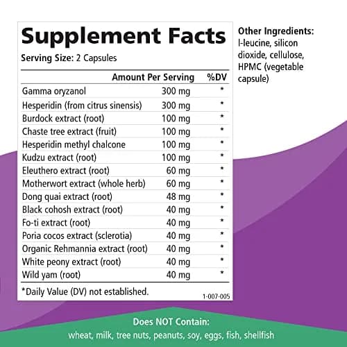 Pure Essence Labs Transitions Vitamins for Women 120 Capsules | Menopause Relief & Hormone Balance thumbnail 5