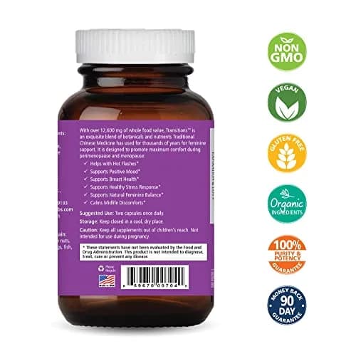 Pure Essence Labs Transitions Vitamins for Women 120 Capsules | Menopause Relief & Hormone Balance thumbnail 2